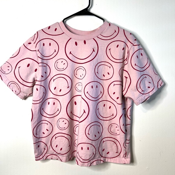 ASOS Tops - ASOS Smiley Pink Sweatshirt T Shirt SZ 8 EUC